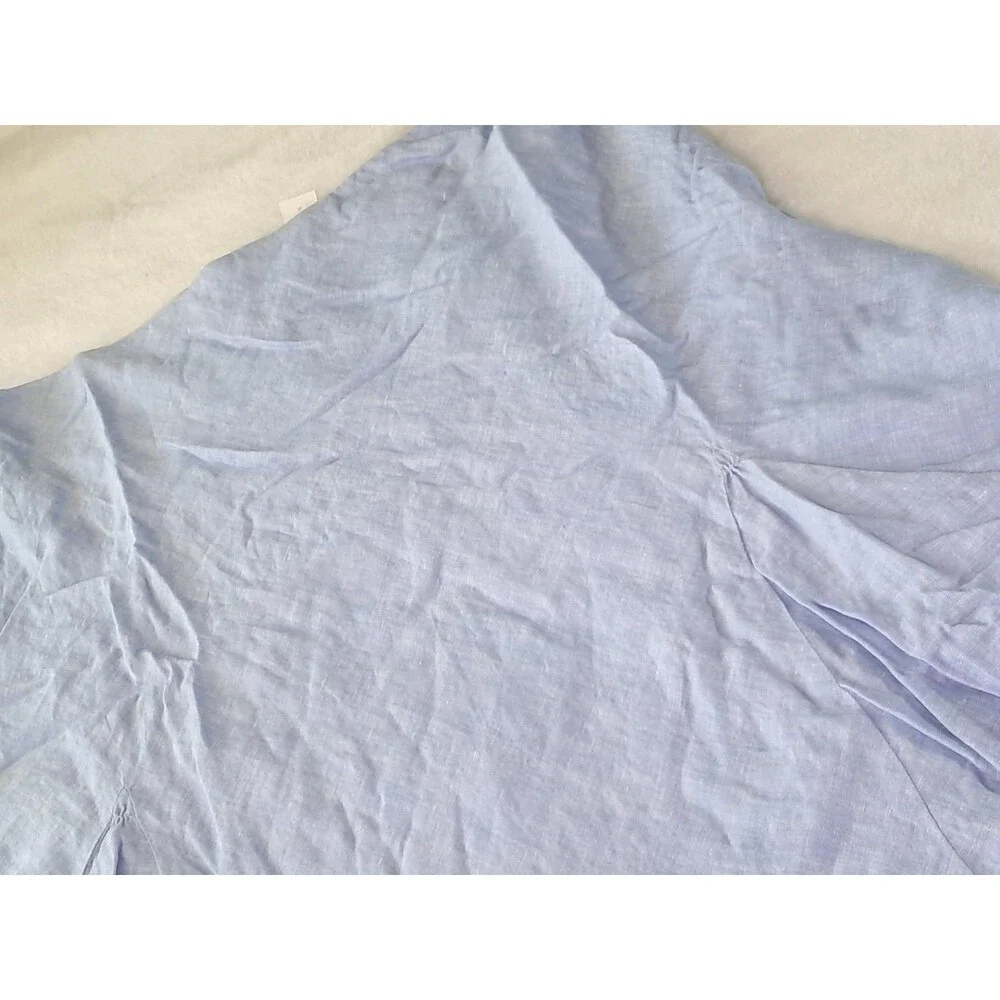 J.Crew Gwyneth Flounce Hem Linen Slip Skirt French Blue Pull On CN555 Sz 2X NWT